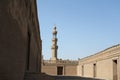 Cairo. View of the minaret of the Sultan Hassan Mosque.