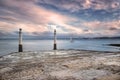Cais das Colunas in Lisbon Royalty Free Stock Photo