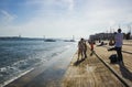 Cais Pier da of Ribeira in Lisboa, Portugal Royalty Free Stock Photo