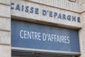 Caisse d`epargne centre d`affaires logo sign and brand text business center agency of Royalty Free Stock Photo