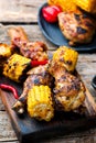 Cajun Chicken and Corn. Royalty Free Stock Photo