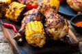 Cajun Chicken and Corn. Royalty Free Stock Photo