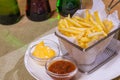 Cajun Seasoned French Fries with Organic Ketchup.