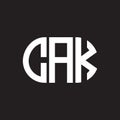 CAK letter logo design on black background. CAK creative initials letter logo concept. CAK letter design Royalty Free Stock Photo