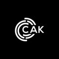 CAK letter logo design on black background. CAK creative initials letter logo concept. CAK letter design Royalty Free Stock Photo