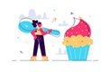 Cartoon vector illustration Sweet-tooth Royalty Free Stock Photo