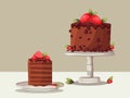 Illustration of a delicious cake , Baking, bakery shop, cooking Royalty Free Stock Photo