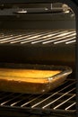 Corn Cake in Open Oven Royalty Free Stock Photo