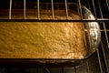 Corn cake in oven Royalty Free Stock Photo