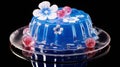 Realistic Jelly Cake: A Playful Still-life In Blue