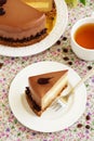 Cake with amaretto mousse and coffee. Royalty Free Stock Photo