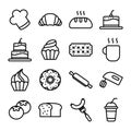 Cake bakery icon set