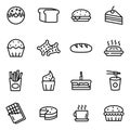 Cake bakery icon set.