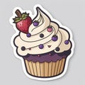 cake bakery sticker humanized characters funny vector artistic and delicate minimalist hand drawn doodle