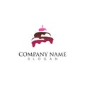 Cake and bakery sweet logo template design image concept bakery shop Royalty Free Stock Photo