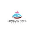 Cake and bakery sweet logo template design image concept bakery shop Royalty Free Stock Photo