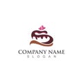 Cake and bakery sweet logo template design image concept bakery shop Royalty Free Stock Photo