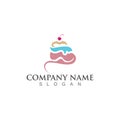 Cake and bakery sweet logo template design image concept bakery shop Royalty Free Stock Photo