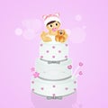 Cake for Baptism Royalty Free Stock Photo