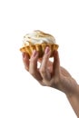 Cake Baskets in an elegant female hand. Royalty Free Stock Photo