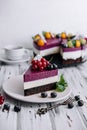Cake Berry breeze on white plate