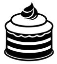 cake birthday dessert icon in solid style Royalty Free Stock Photo