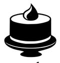 cake birthday dessert icon in solid style Royalty Free Stock Photo