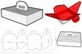 Cake Box With Handle Internal measurement 20.4x15.5+50cm and Die-cut Pattern.
