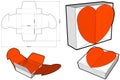 Cake Box With Heart ShapeInternal measurement 15x15 4.95cm and Die-cut Pattern Royalty Free Stock Photo