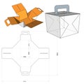 Cake Box Internal measurement 14x14x12cm and Die-cut Pattern.