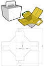 Cake Box Internal measurement 14x 14+ 12cm and Die-cut Pattern. Royalty Free Stock Photo