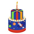 Cake for boys birthday Royalty Free Stock Photo