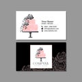 Cake Business Card Design on Black Background