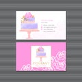 Cake Business Card Design with Dessert for Bakery