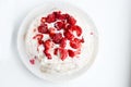 Cake with butter cream and strawberries Royalty Free Stock Photo