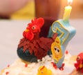 Cake candle birthday party rooster seven years old