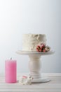 Cake, candle and bunny Royalty Free Stock Photo