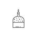 Cake and candle outline easter icon