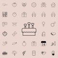 cake with candles in the form of hearts icon. Detailed set of Valentine icons. Premium quality graphic design sign. One of the col Royalty Free Stock Photo