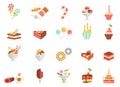 Cake candy and ice cream icons Royalty Free Stock Photo