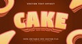Cake cartoon style 3d editable text effect template Royalty Free Stock Photo
