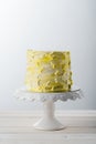 Cake on ceramic cake stand