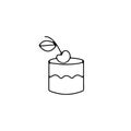 Cake with cherry thin line icon. cake with cherry linear outline icon