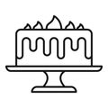 Cake chocolate icon outline vector. Delicious slice