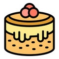 Cake chocolate icon vector flat