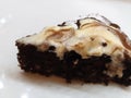 Cake Chocolate And Pears, Italian Torta cioccolato e pere, slice, close-up Royalty Free Stock Photo