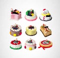 cake or christmas cakes collection on a background. Royalty Free Stock Photo