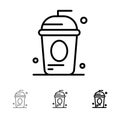 Cake, Cole, Drink, Holiday, Independence Bold and thin black line icon set