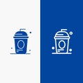 Cake, Cole, Drink, Holiday, Independence Line and Glyph Solid icon Blue banner Line and Glyph Solid icon Blue banner