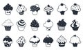 Cake collection, black and white birthday card